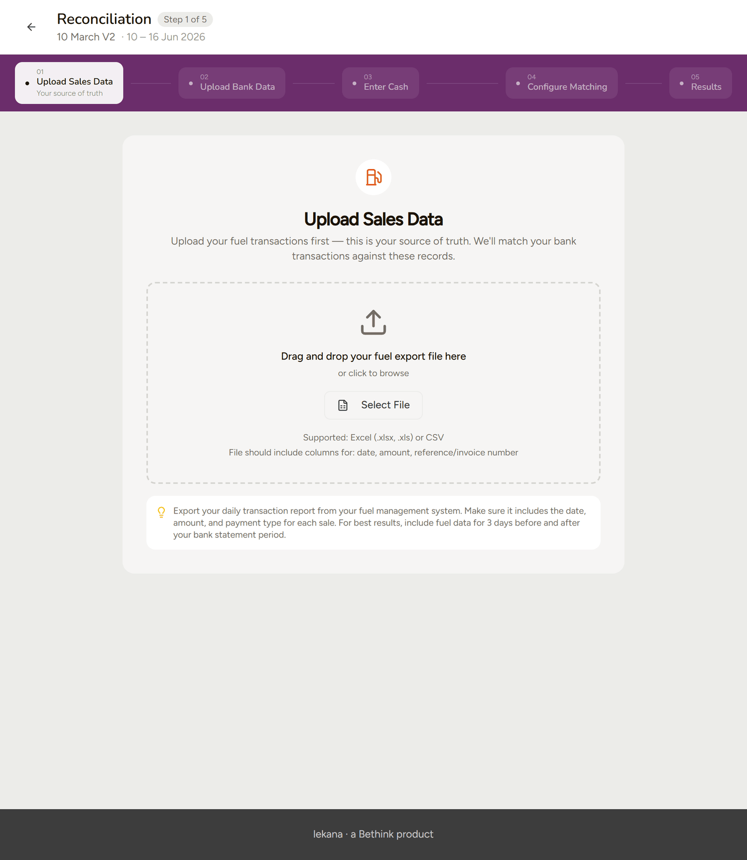 Uploading the point of sale report