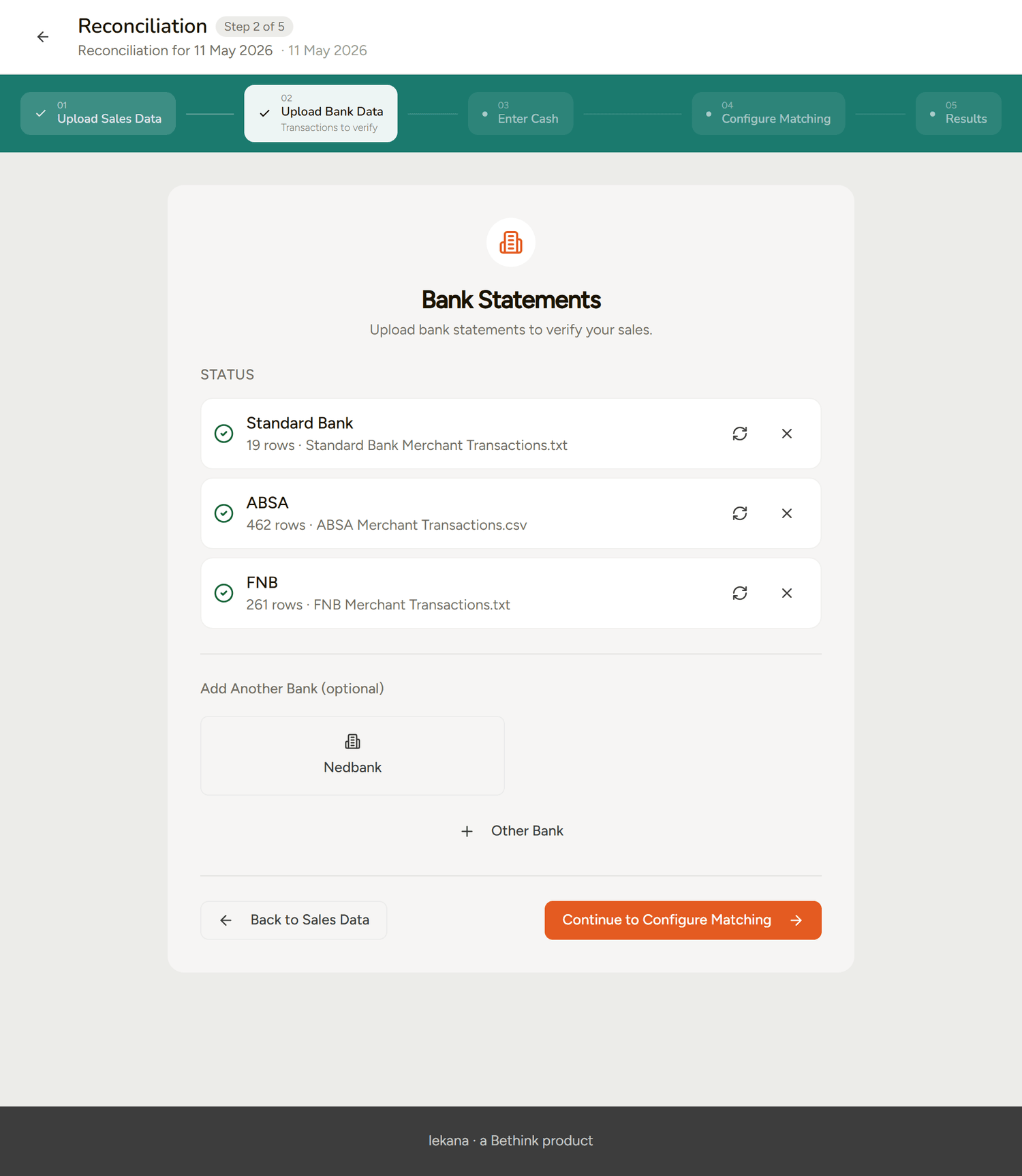 Uploading the merchant transaction report